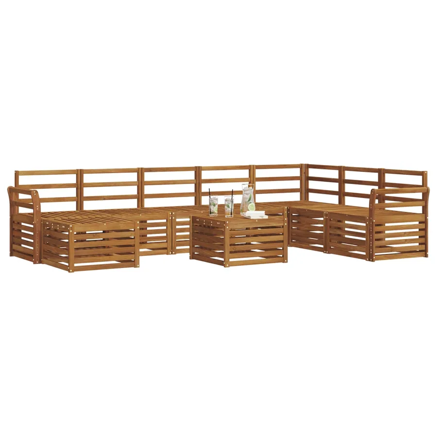 Ensemble de canapés d'extérieur 9 pcs Naturel - 3