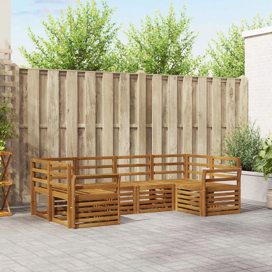 Ensemble de canapé d'angle 6 pcs Naturel