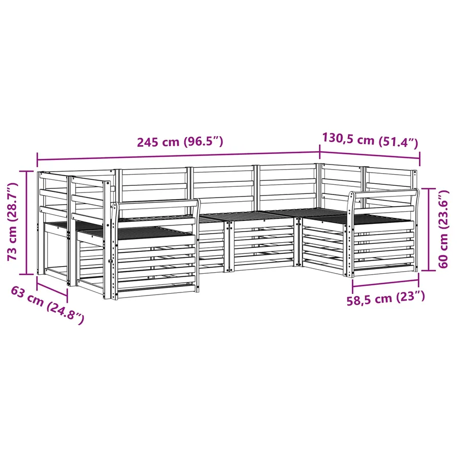 Ensemble de canapé d'angle 6 pcs Naturel - 7