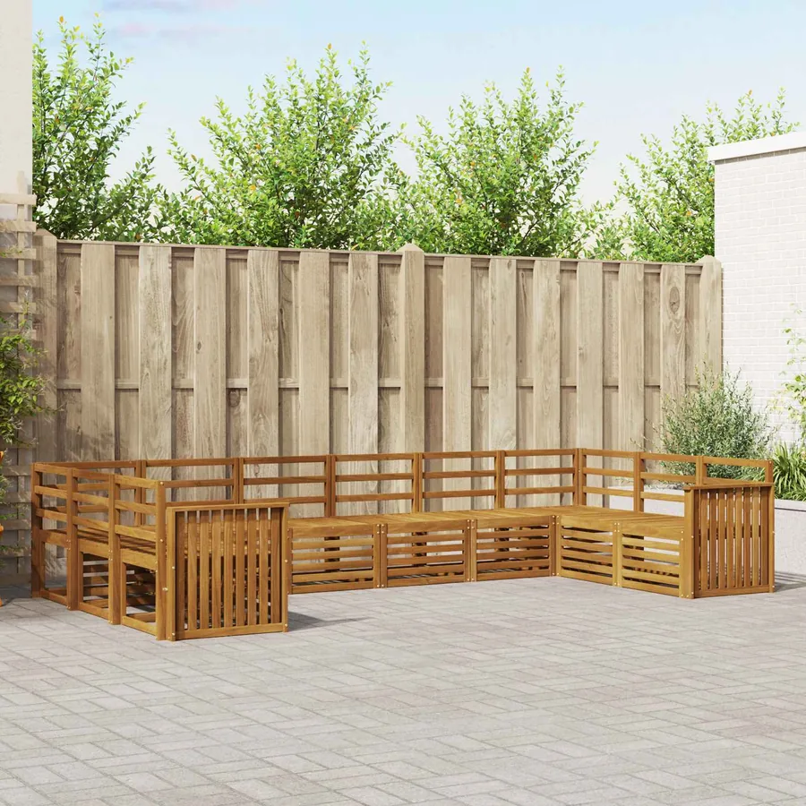 Ensemble de canapé d'angle 10 pcs Naturel
