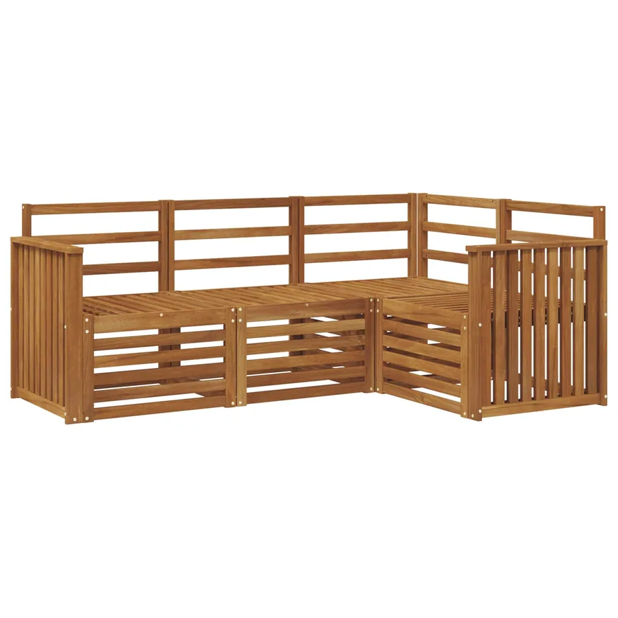 Ensembles de canapés 4 pcs Naturel Bois d'Acacia Massif - 2