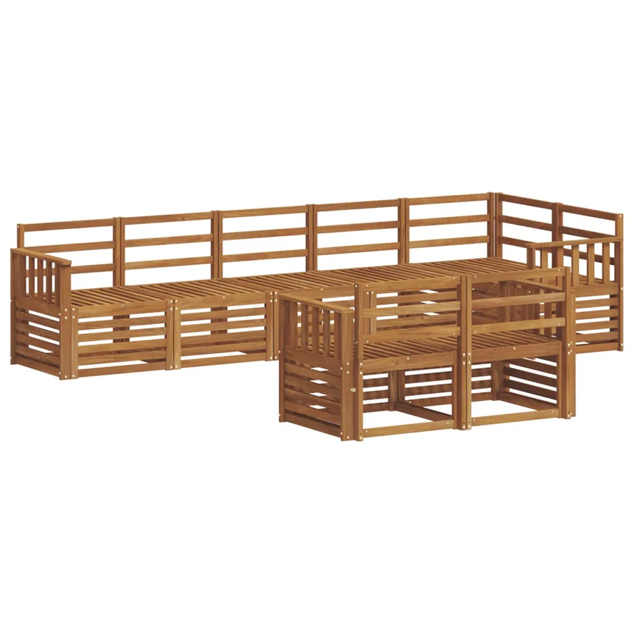 Ensembles de canapés 8 pcs Naturel Bois d'Acacia Massif - 2