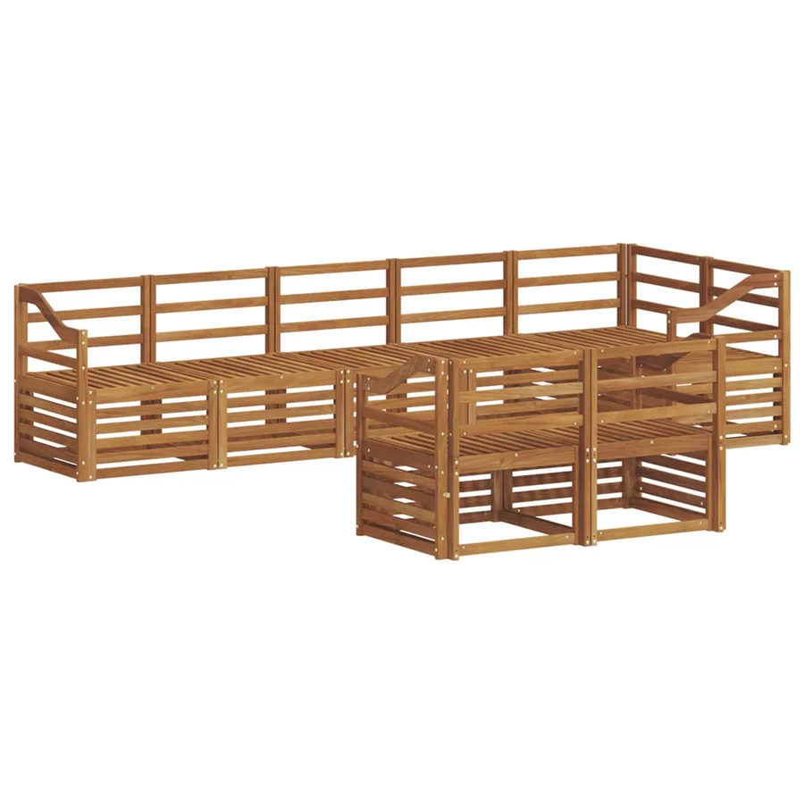Ensembles de canapés 8 pcs Naturel Bois d'Acacia Massif - 2