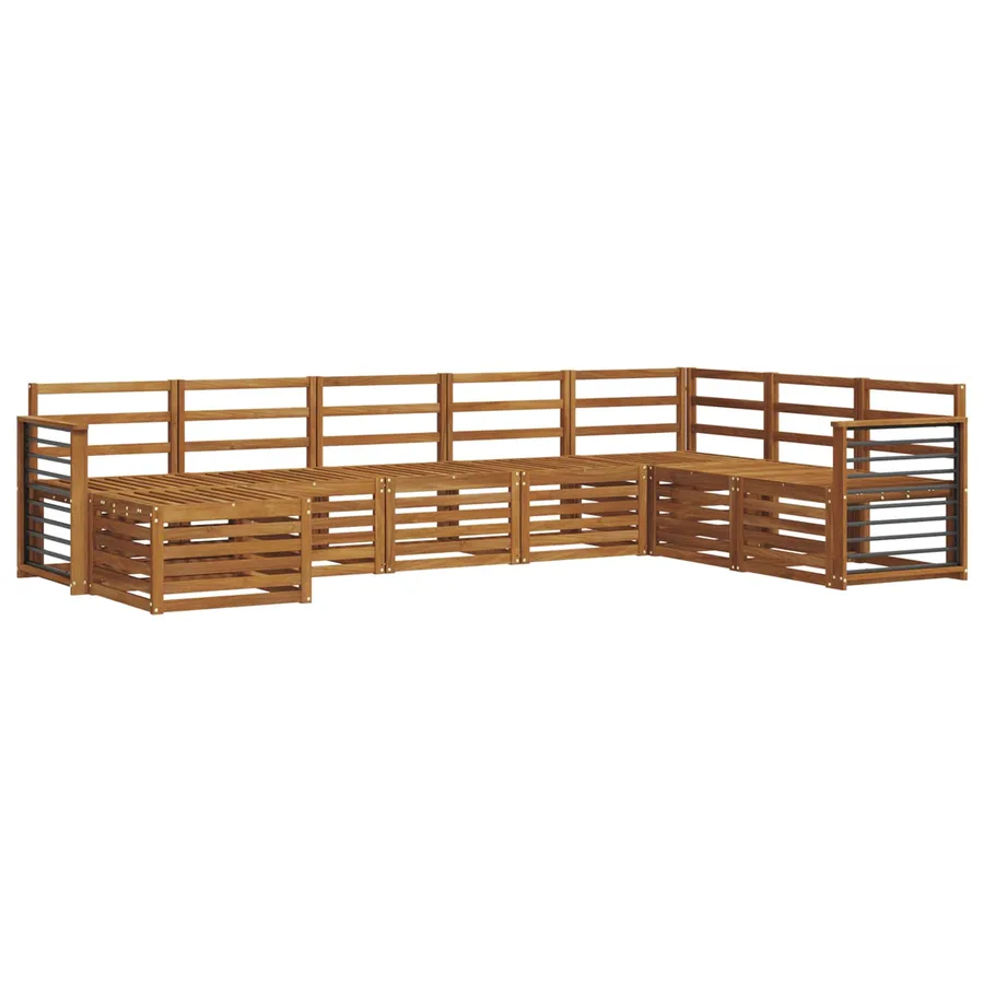 Ensembles de canapés 8 pcs Naturel Bois d'Acacia Massif - 2
