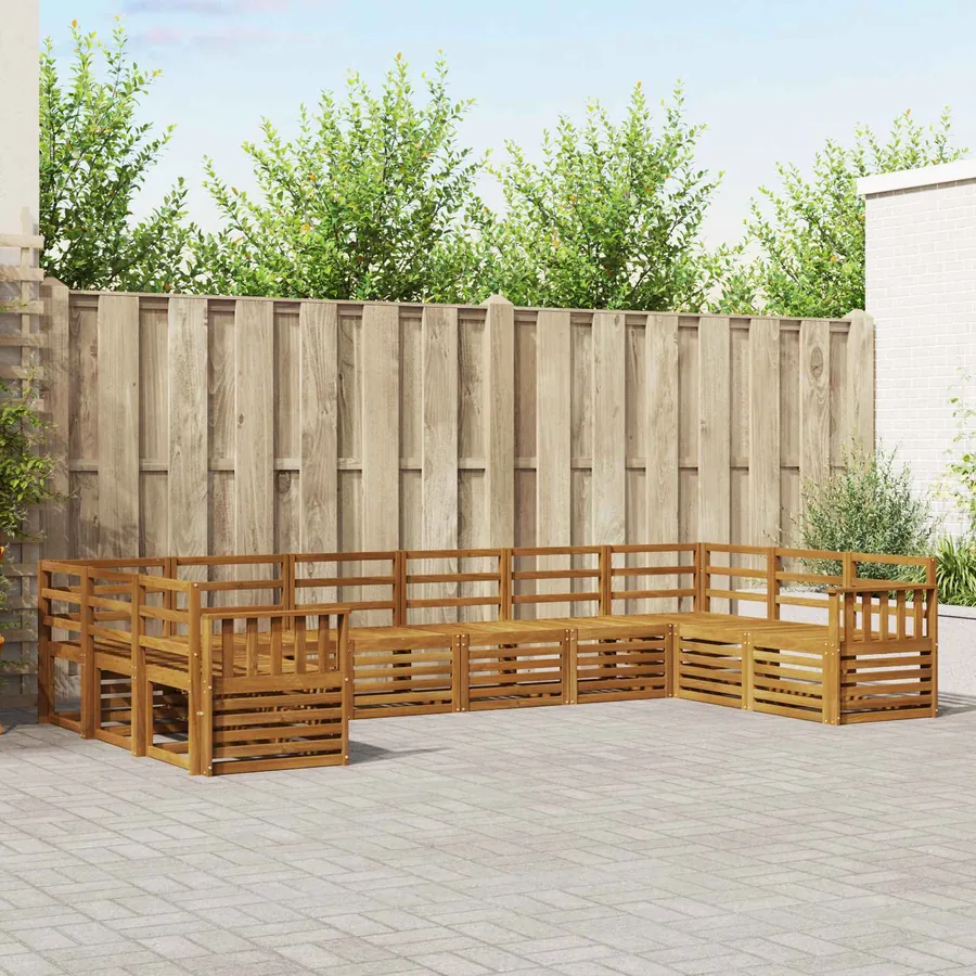 Ensemble de canapé d'angle 10 pcs Naturel