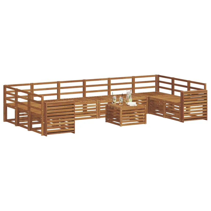 Ensemble de canapés d'extérieur 11 pcs Naturel - 3