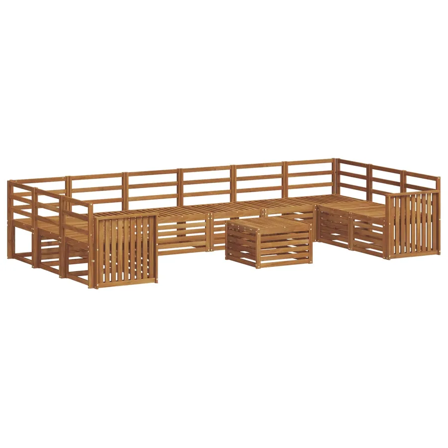 Ensemble de canapés d'extérieur 11 pcs Naturel - 2
