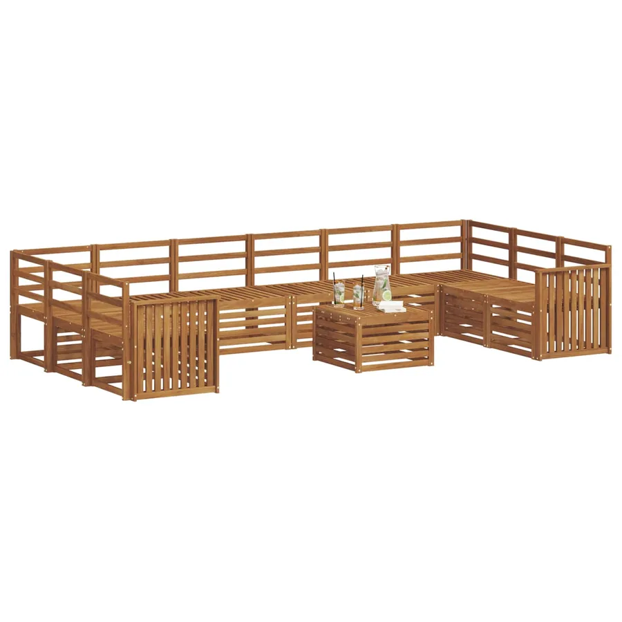 Ensemble de canapés d'extérieur 11 pcs Naturel - 3