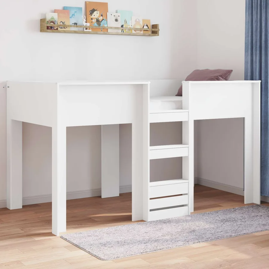 Lit Superposé pour Enfants Blanc 100 x 200 cm Bois d'ingénierie