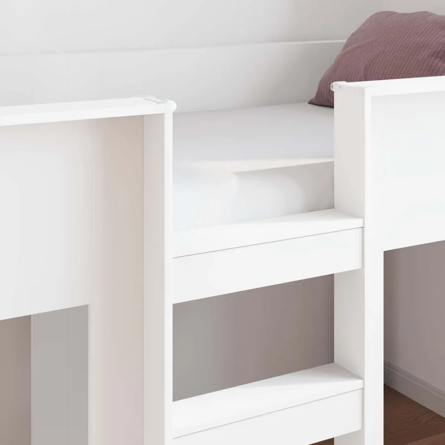 Lit Superposé pour Enfants Blanc 100 x 200 cm Bois d'ingénierie - 3