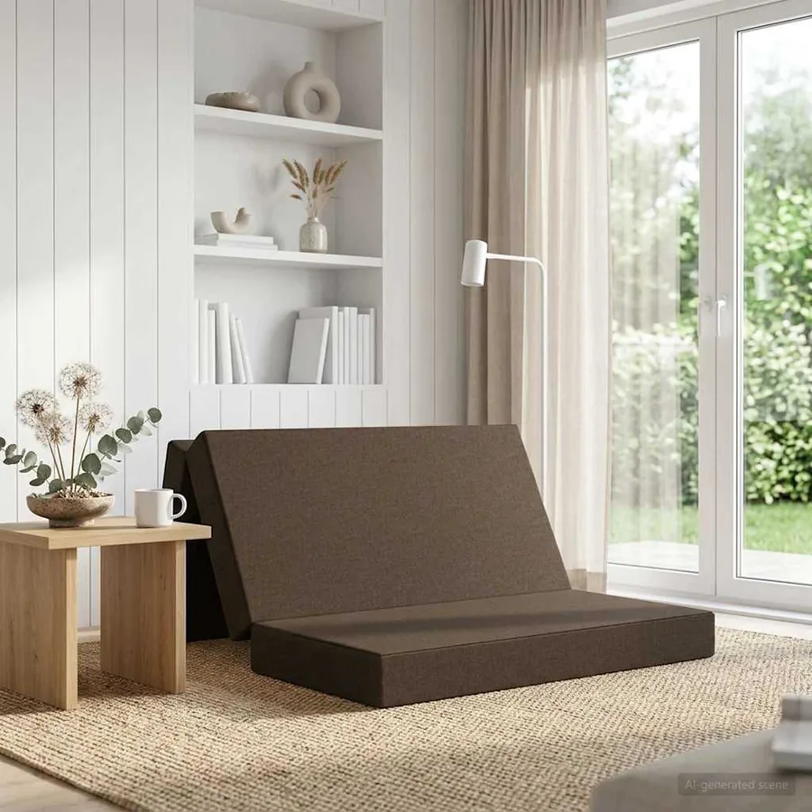 Canapé-lit pliable 140 x 67 x 45 cm Taupe