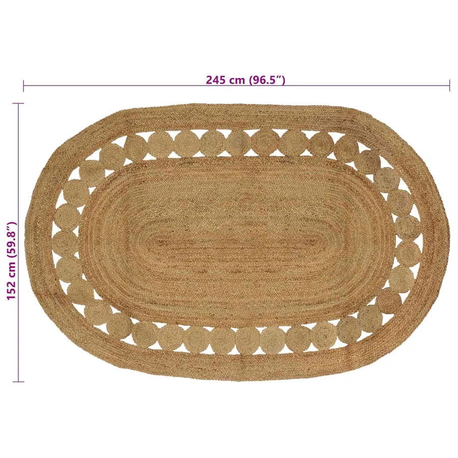 Tapis de surface Naturel 152 x 245 cm Jute - 7
