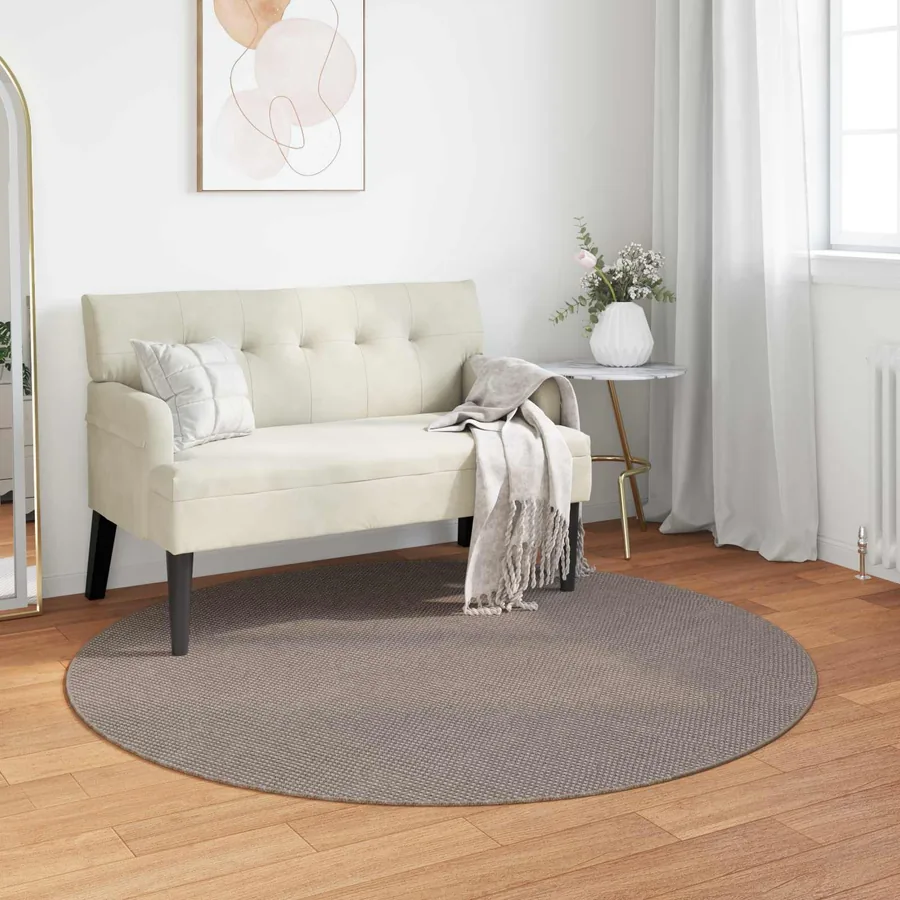 Tapis de surface Rond LUGO Crème et Taupe Ø 200 CM Polyester