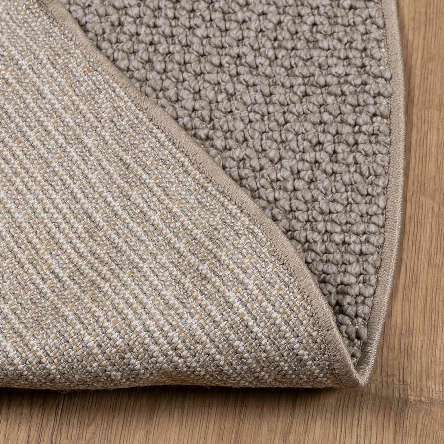 Tapis de surface Rond LUGO Crème et Taupe Ø 200 CM Polyester - 4