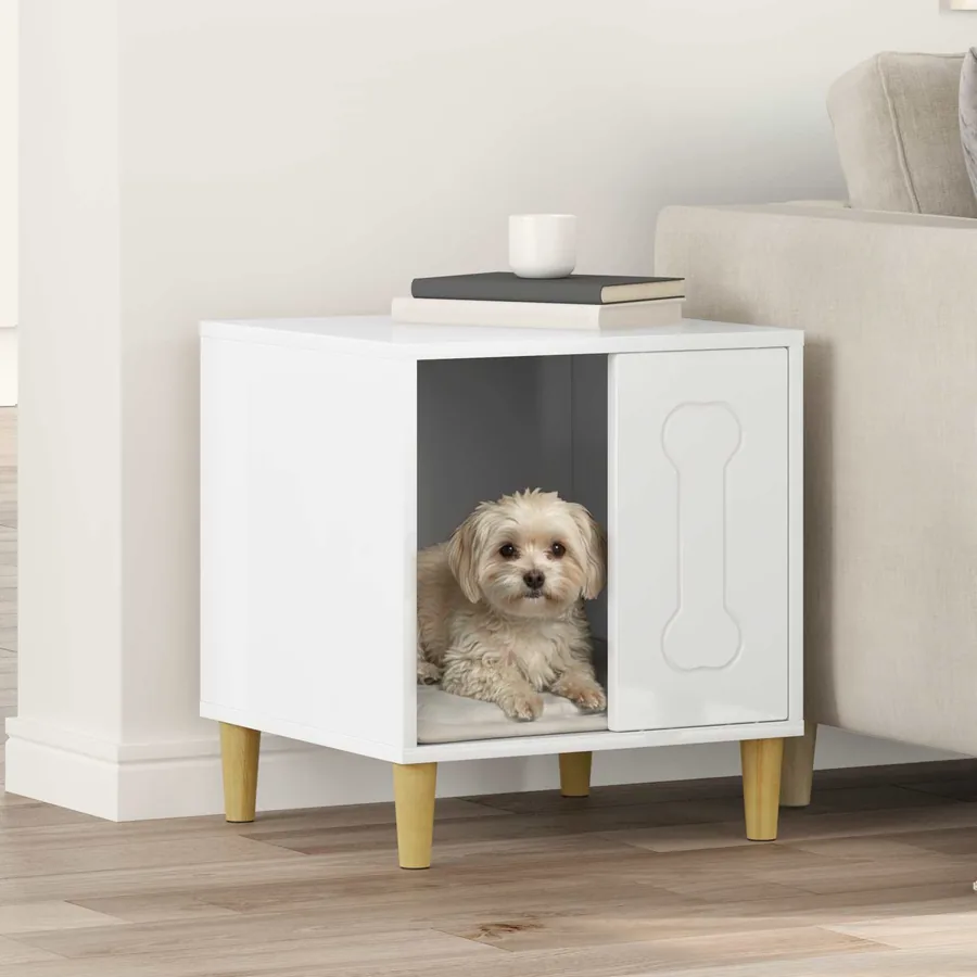 Maison pour Chiens Blanc Brillant 44 x 42 x 49 cm