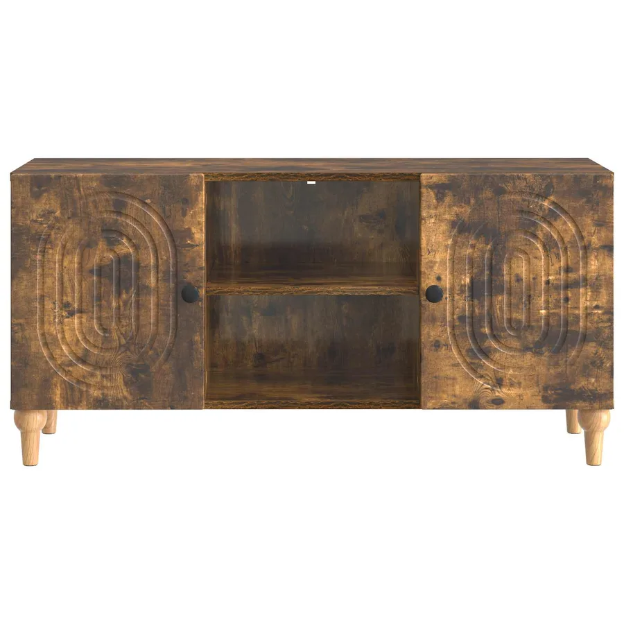 Meuble TV Chêne fumé 102 x 34,5 x 50 cm Bois d'ingénierie - 6
