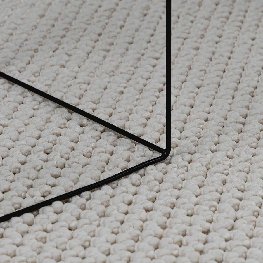 Tapis de surface Carré LUGO Crème 120 x 120 cm Polyester - 6