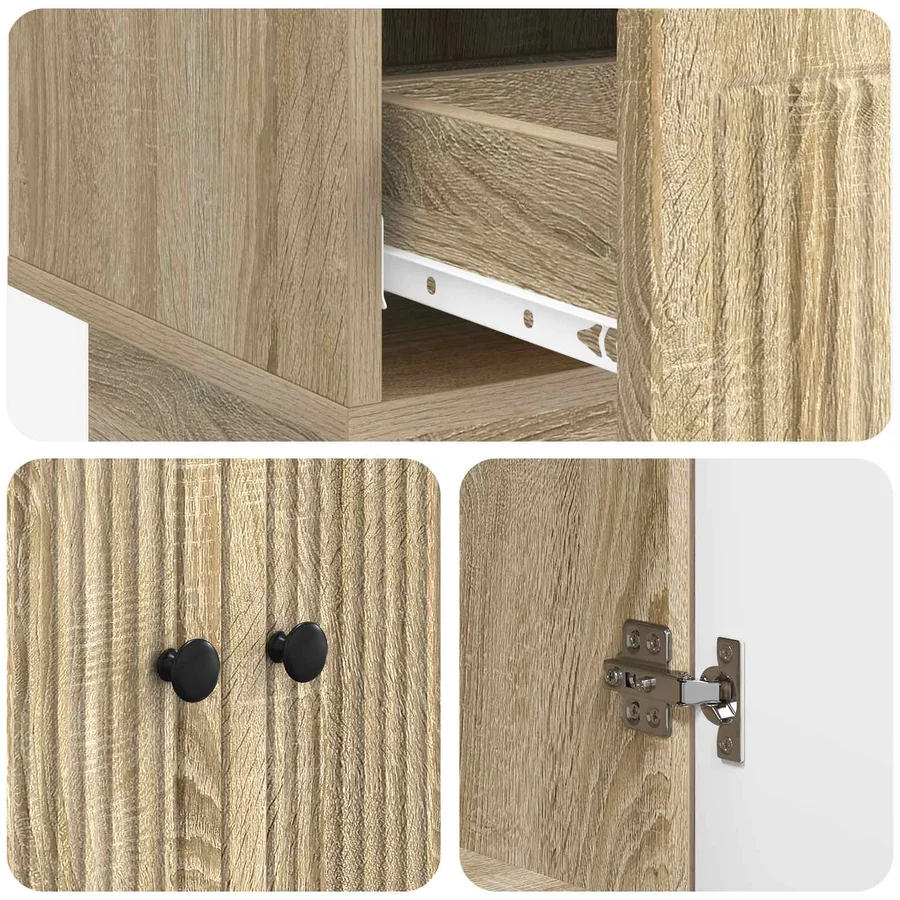 Buffet Chêne Sonoma 66 x 34,5 x 95 cm Bois d’ingénierie - 8