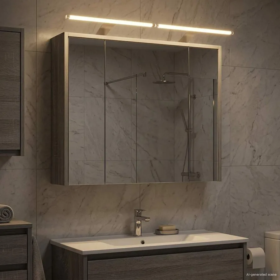 Armoire Miroir de Salle de Bain Gris Sonoma 73,5 x 16 x 62,5 cm - 4
