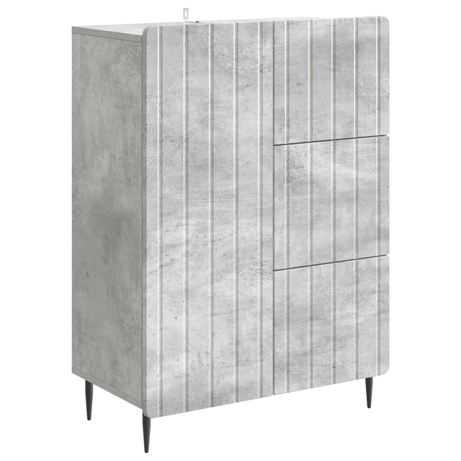Buffet Gris béton 66 x 34,5 x 91,5 cm Bois d'ingénierie - 2