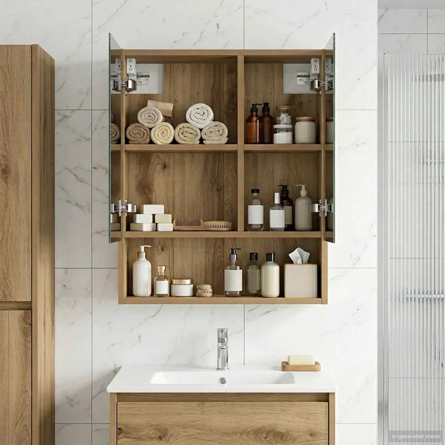 Armoire Miroir de Salle de Bain Chêne artisan 50 x 14,5 x 70 cm - 4