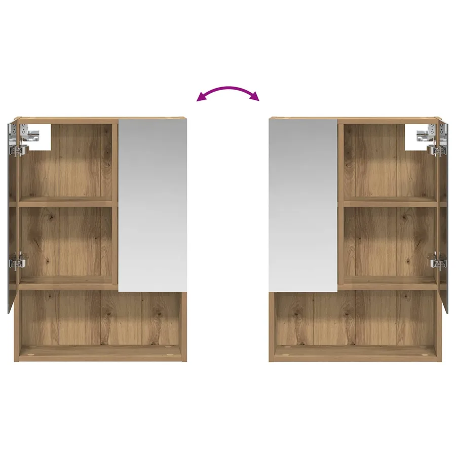 Armoire Miroir de Salle de Bain Chêne artisan 50 x 14,5 x 70 cm - 8