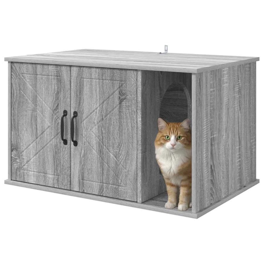 Maison pour chat Gris Sonoma 85 x 55 x 50 cm Bois d'ingénierie - 3