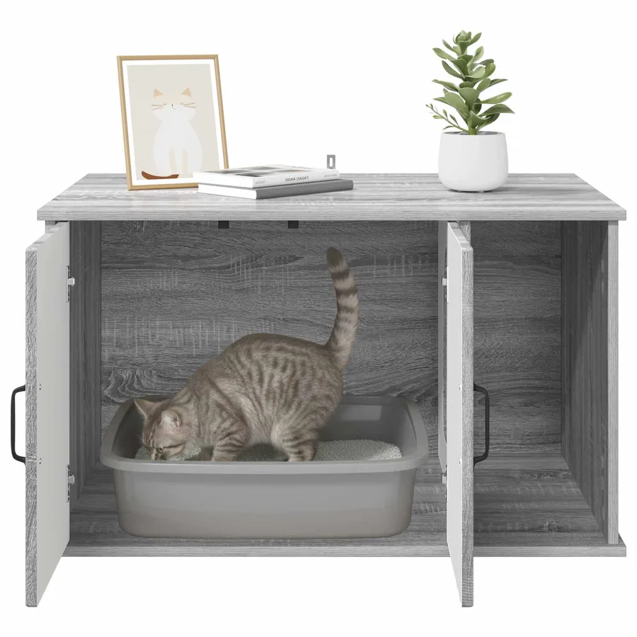 Maison pour chat Gris Sonoma 85 x 55 x 50 cm Bois d'ingénierie - 8