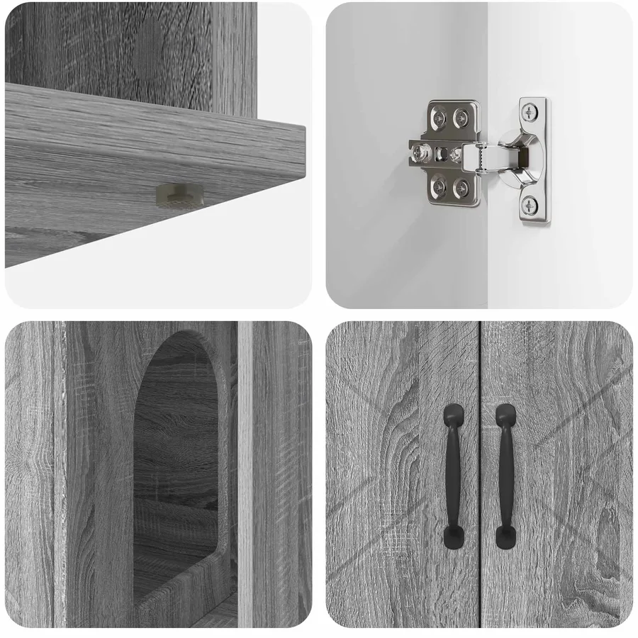 Maison pour chat Gris Sonoma 85 x 55 x 50 cm Bois d'ingénierie - 9