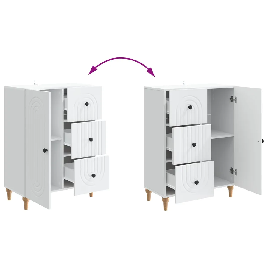 Buffet Blanc 66 x 34,5 x 90 cm Bois d'ingénierie - 10