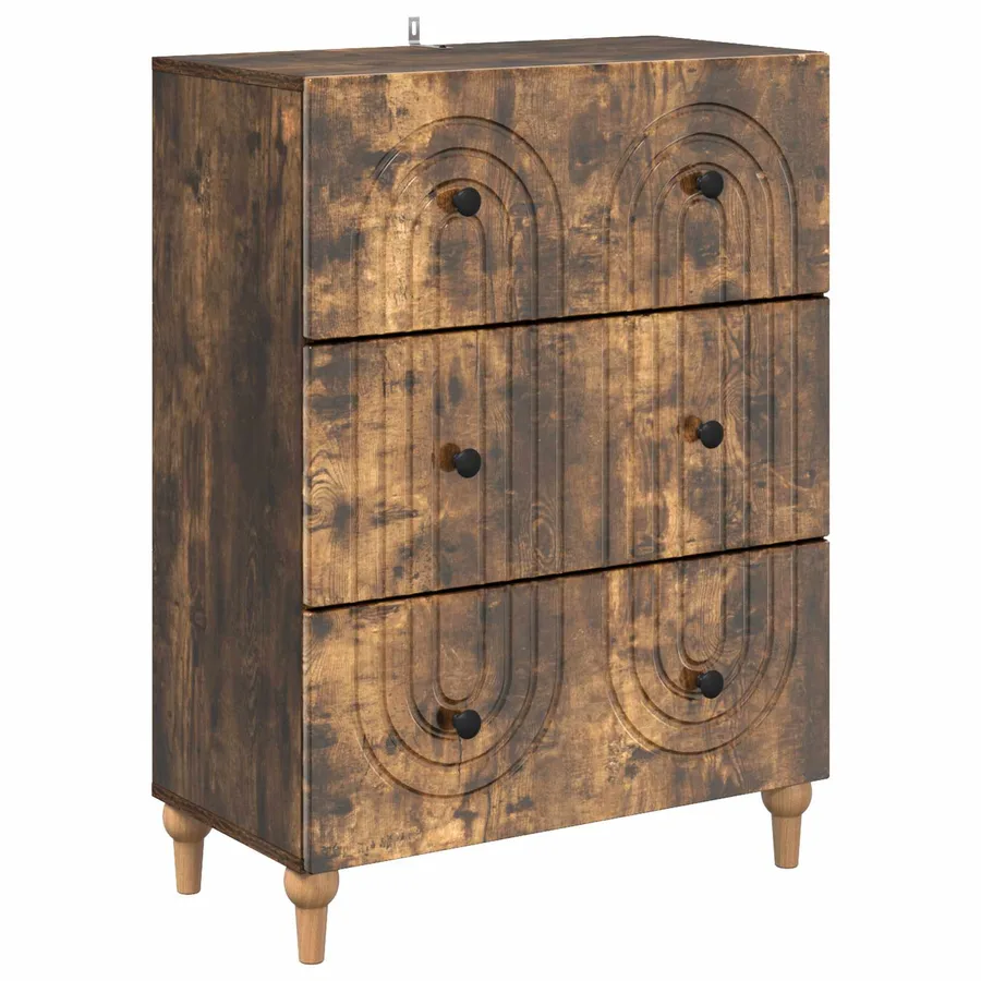Armoire à tiroirs Chêne fumé 66 x 34,5 x 90 cm - 2