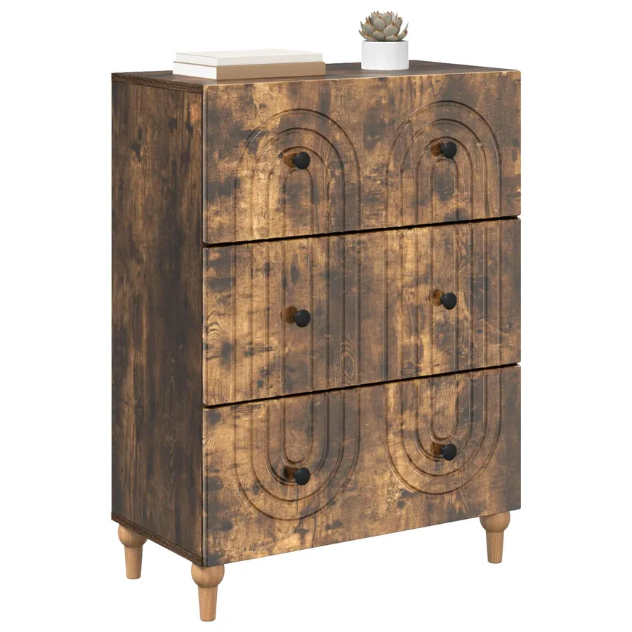 Armoire à tiroirs Chêne fumé 66 x 34,5 x 90 cm - 3