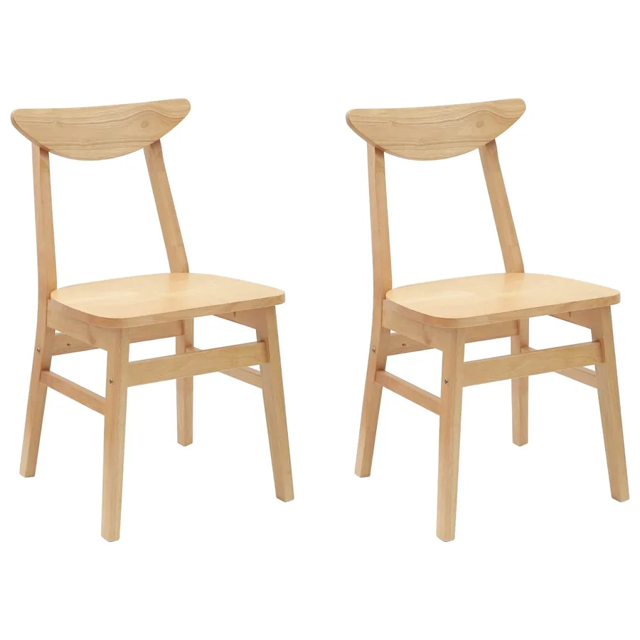 Chaises de salle à manger 2 pcs Naturel 42 x 47.5 x 81 cm - 2