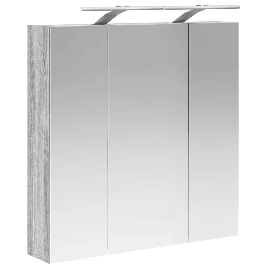 Armoire Miroir de Salle de Bain Gris Sonoma 70 x 14,5 x 70 cm - 5