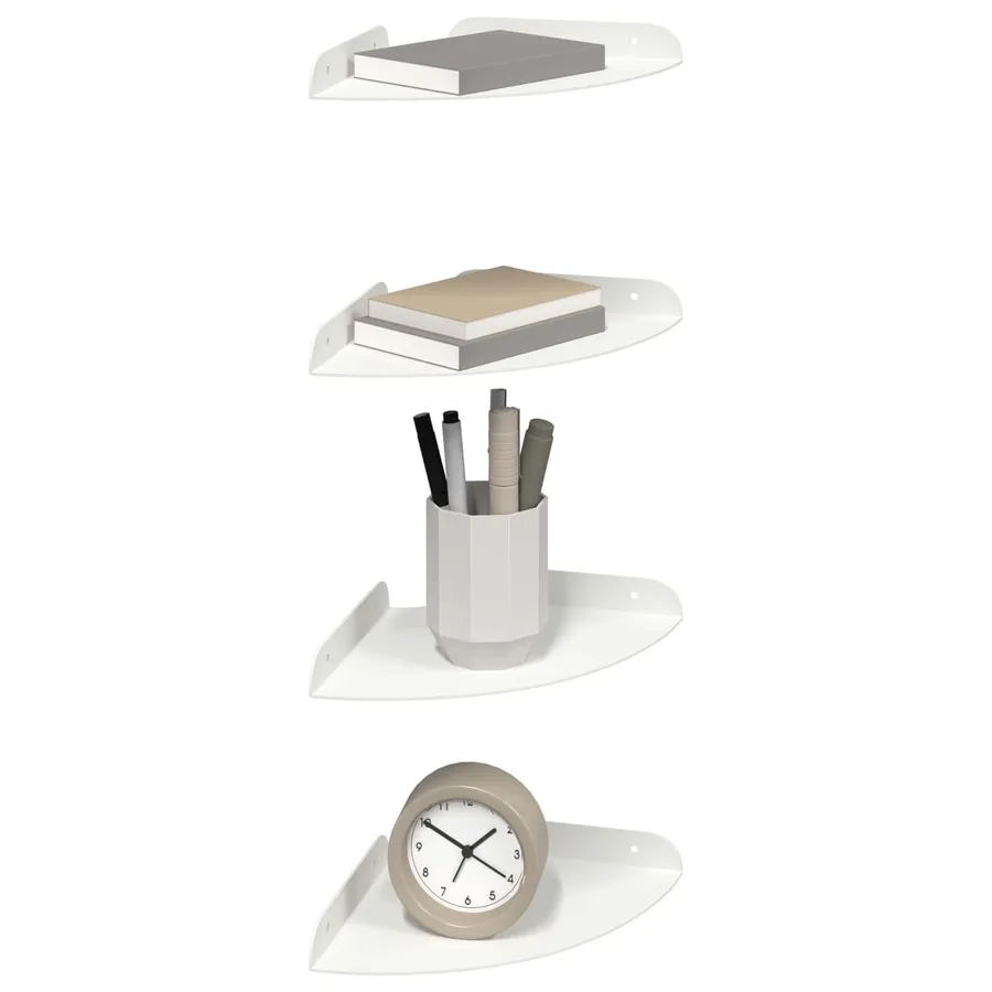 Étagère flottante avec étagère 4 pcs Blanc 18 x 18 x 2 cm - 3