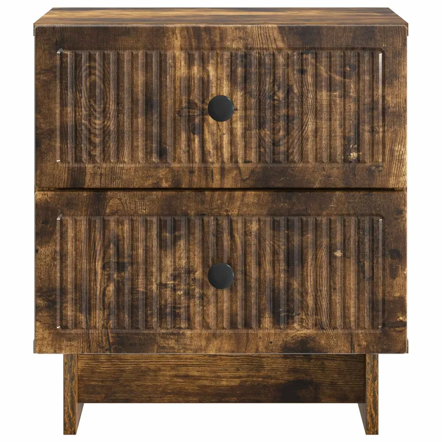 Cabinet de chevet avec tiroir Chêne fumé 43 x 34,5 x 47,5 cm - 5