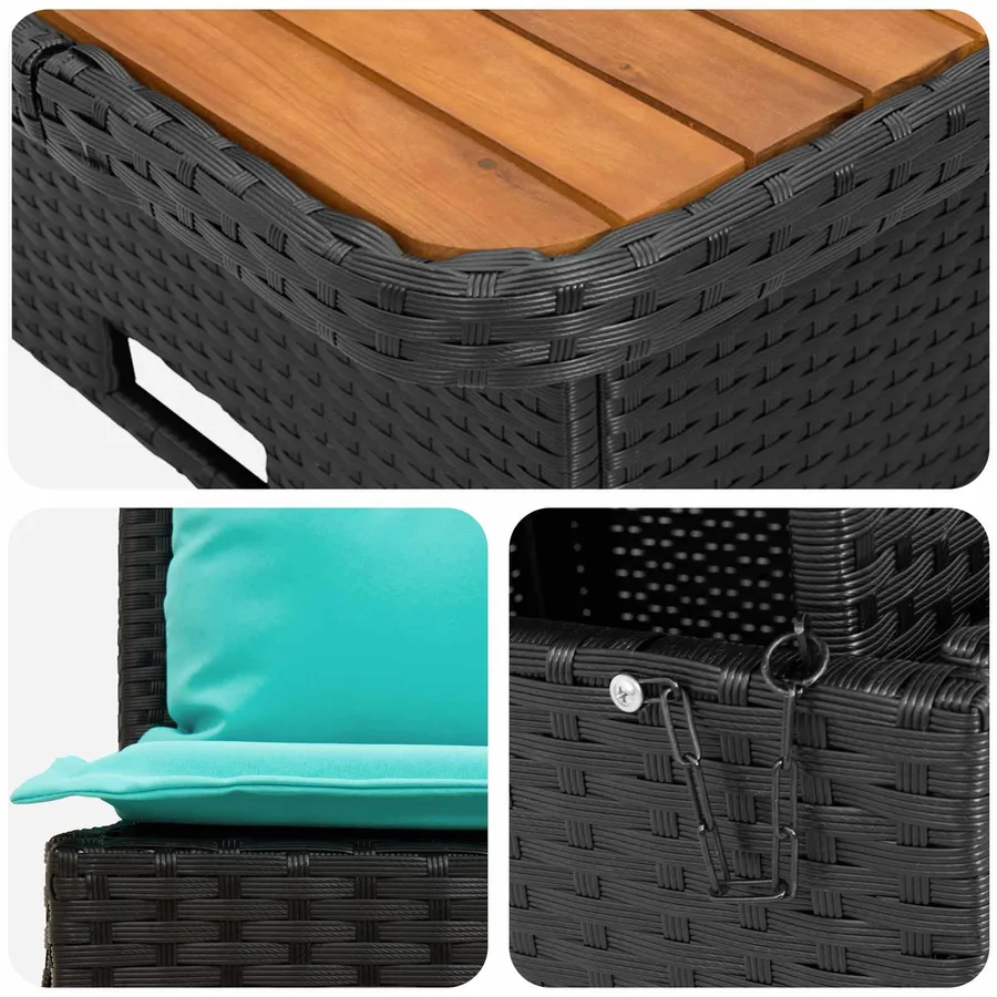 2 Pièce Canapé du milieu de jardin avec table relevable - 10