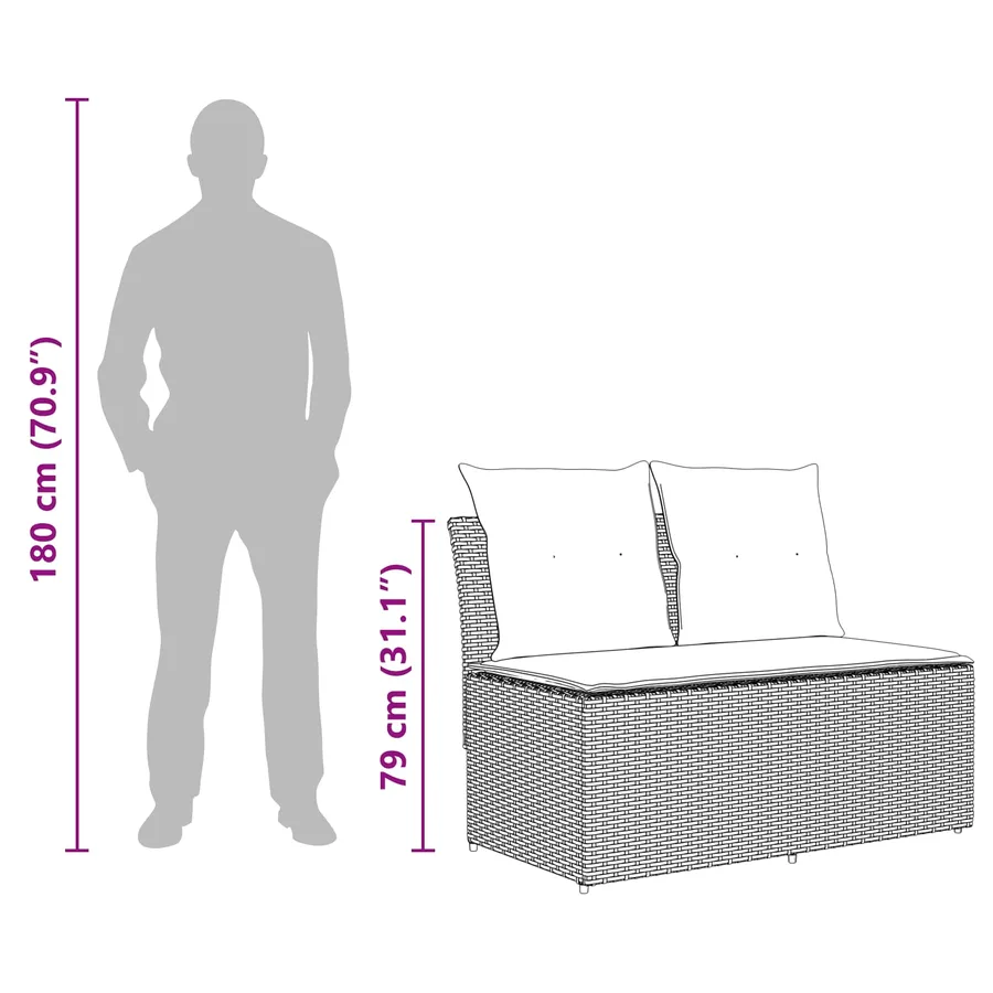 2 Pièce Canapé du milieu de jardin avec table relevable - 16