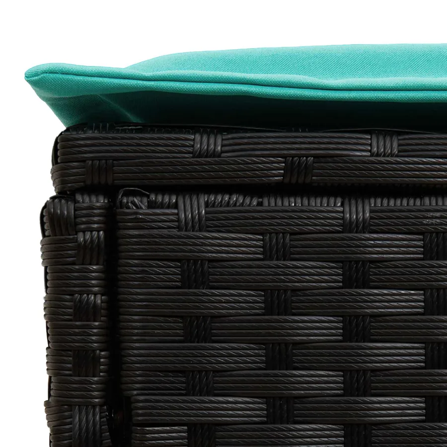 Pouf de Jardin 2 Pièce Noir et turquoise 38 x 38 x 45 cm - 7