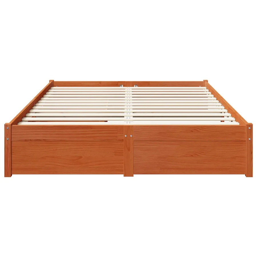 Cadre de lit avec tiroir 3 pcs Cire marron Bois de Pin Massif - 6