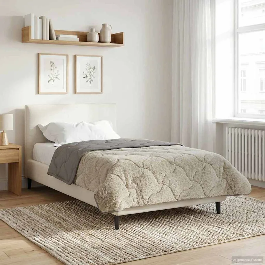 Duvet d'hiver Matelassé Gris clair 155 x 220 cm - 4