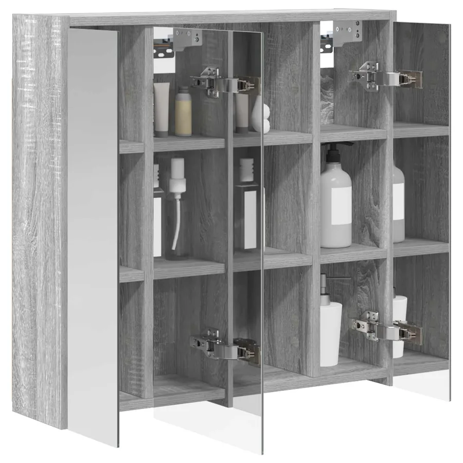 Armoire Miroir de Salle de Bain Gris Sonoma 63,5 x 16 x 62,5 cm - 3
