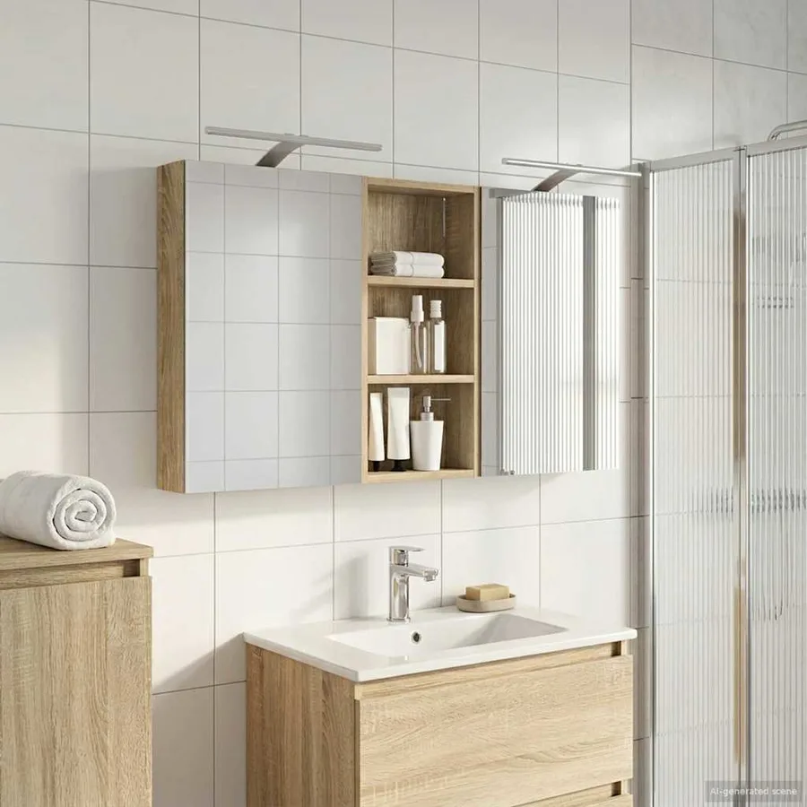 Ensemble de Meubles de Salle de Bain 3 pcs 110 x 10,5 x 60,5 cm - 4