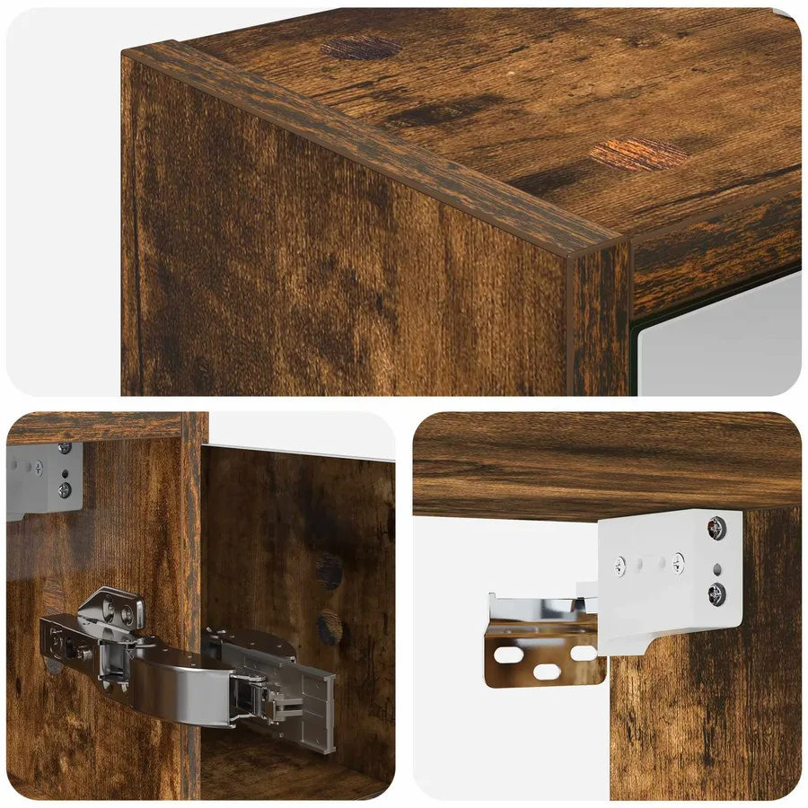 Armoire Miroir de Salle de Bain Chêne fumé 63,5 x 16 x 62,5 cm - 10