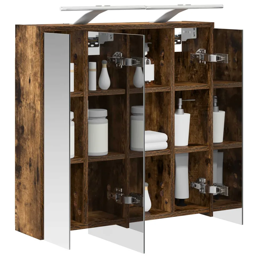 Armoire Miroir de Salle de Bain Chêne fumé 63,5 x 16 x 62,5 cm - 3
