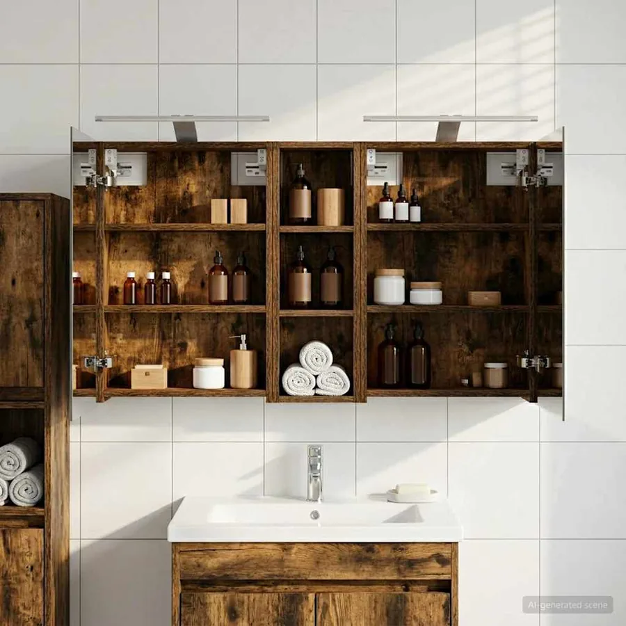 Ensemble de Meubles de Salle de Bain 3 pcs 100 x 10,5 x 60,5 cm