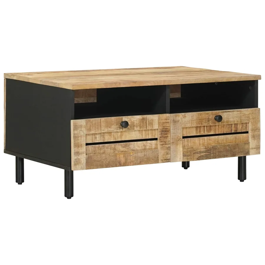 Table basse Marron et Noir 80 x 54 x 40 cm - 2