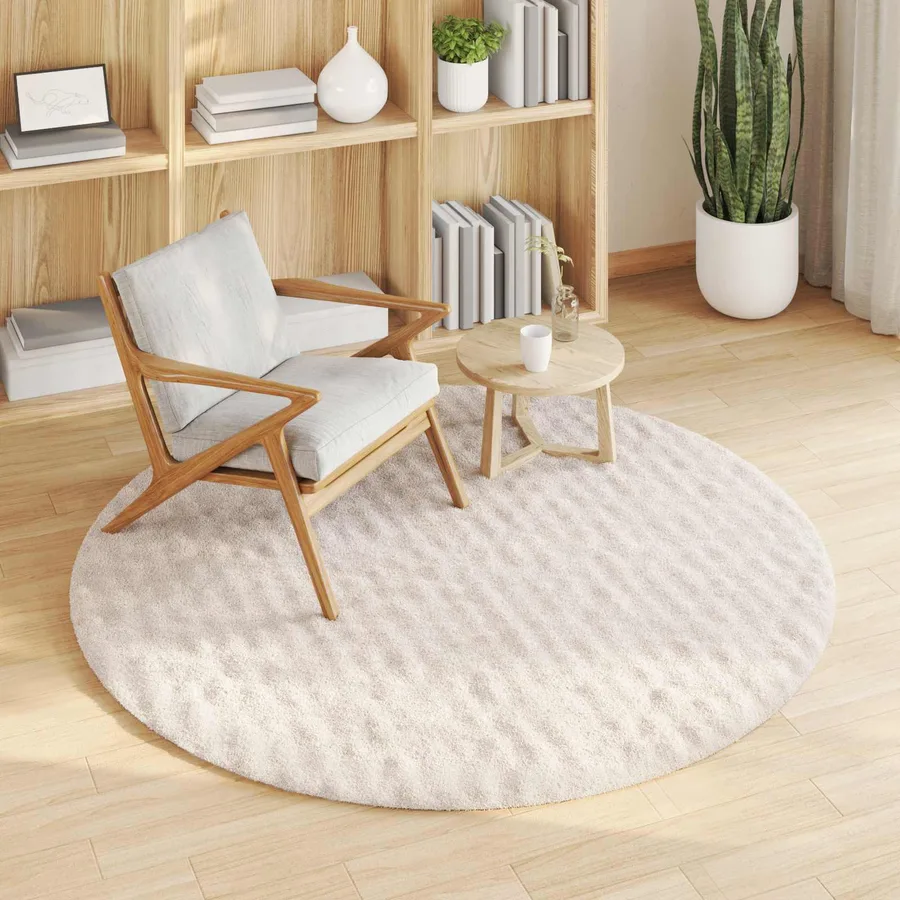 Tapis de surface Rond SIROLO Beige Ø 160 CM Polyester - 3