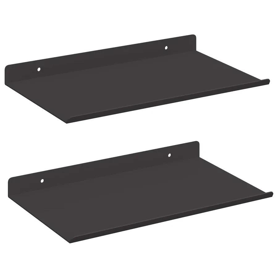 Étagère flottante 2 pcs Noir 30 x 17,5 x 2,5 cm Acier - 2