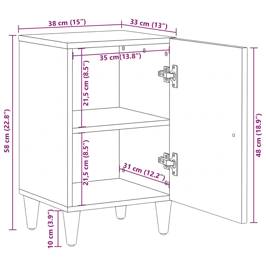 Armoire de salle de bain avec stockage Marron 38 x 33,5 x 58 cm - 12